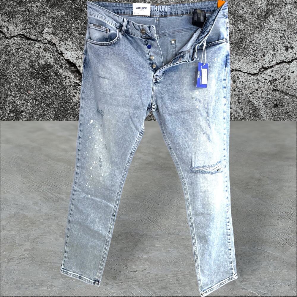 •NWT• Sixth June Light Wash Jeans – Women’s Size 38  •US-23564-BLUE-38